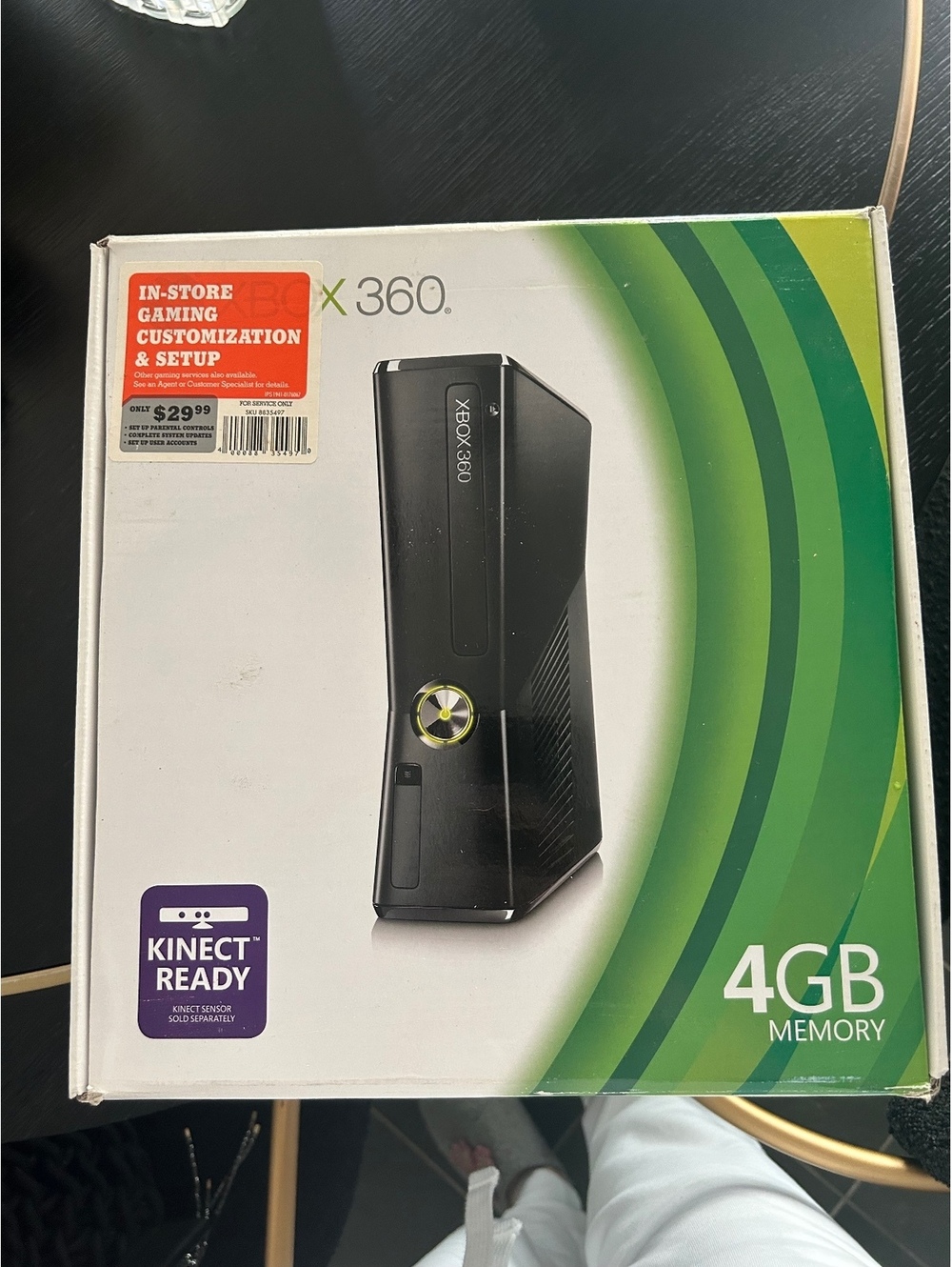Microsoft Xbox 360 S Slim Black Console with Original Box 4GB Memory Tested